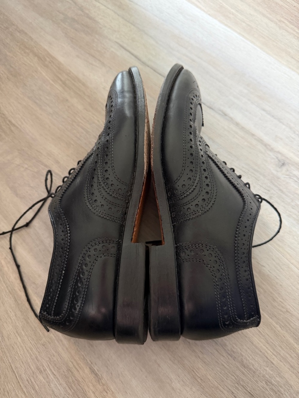 Allen Edmonds black McAllister wingtip Oxford dress shoes size 7 EEE wide - Picture 9 of 12